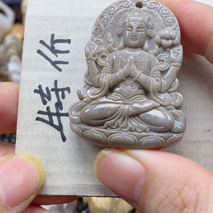 硅化珊瑚（珊瑚玉）颈饰未镶嵌福**财