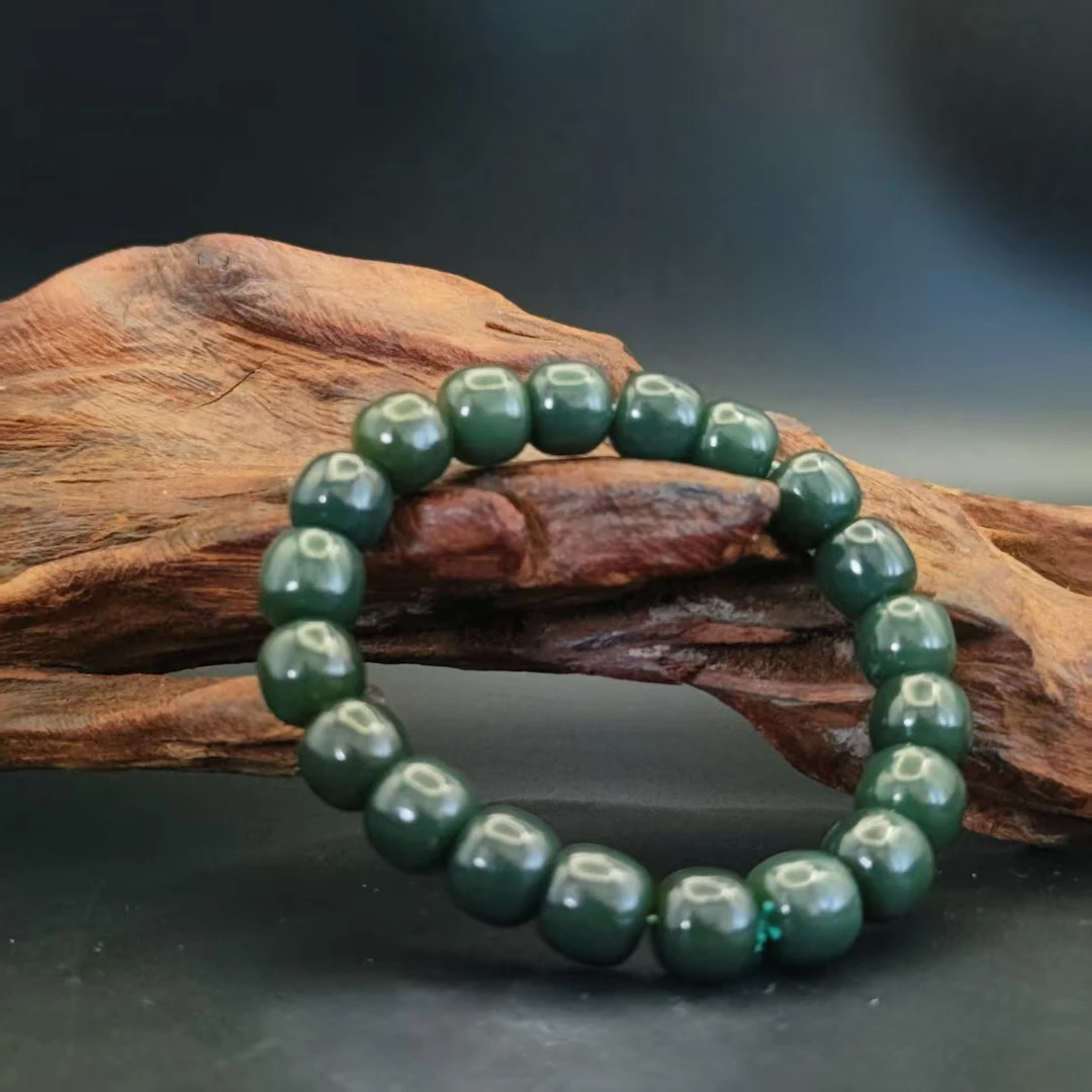 Z和田玉且末桶珠手串（卡10）0663