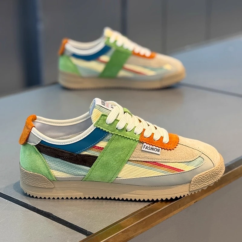 工作鞋新款男鞋休闲阿甘运动潮鞋韩版拼色网红时尚增高男鞋开车鞋