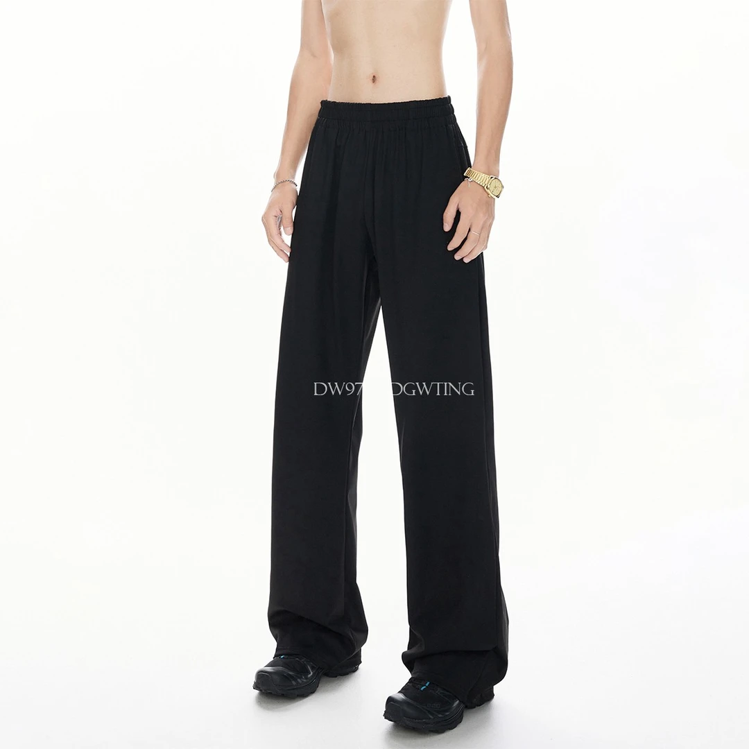 DGWTING美式冰皮弯刀西裤男夏季薄款通勤透气长裤宽松凉感休闲裤