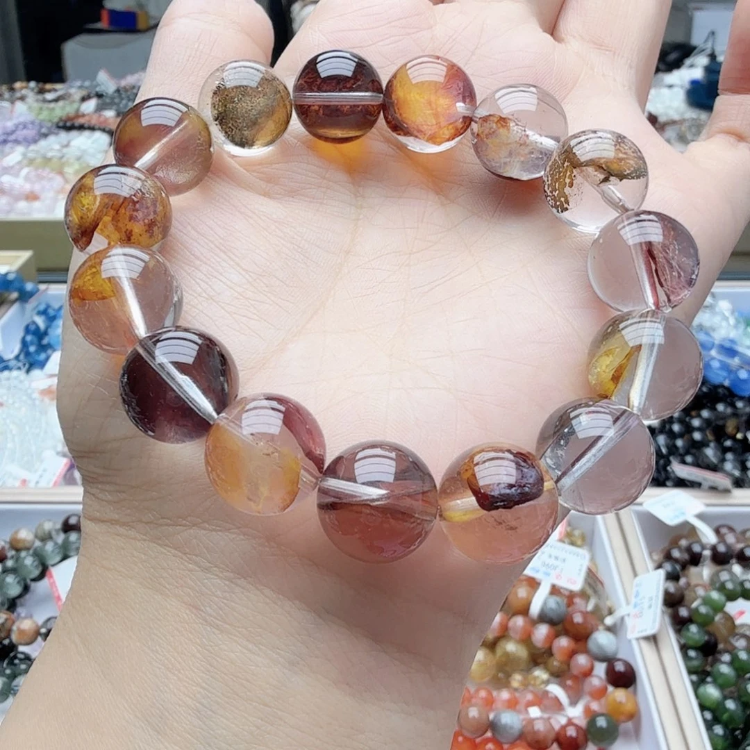 水晶手链未镶嵌彩胶花14.6mm