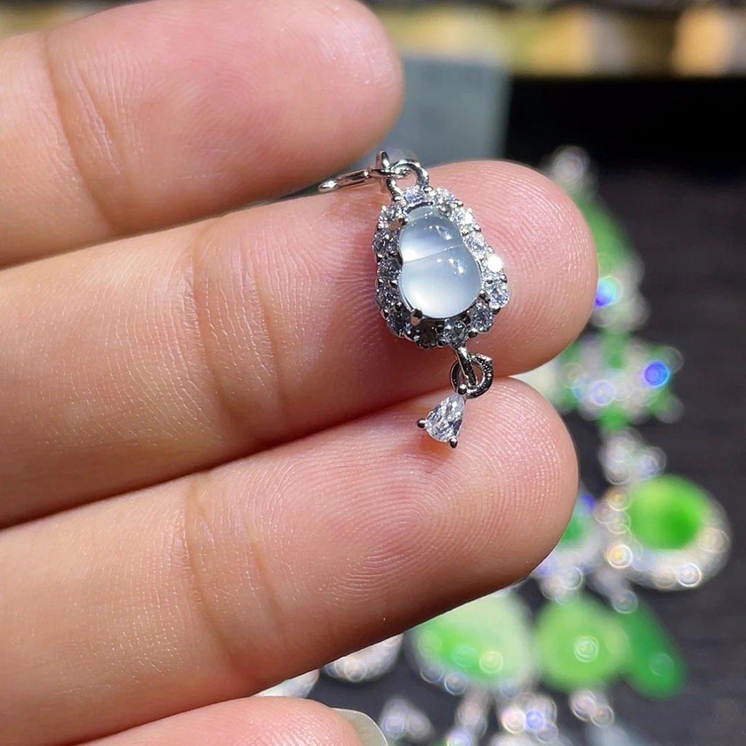 翡翠银S925镶嵌吊坠(不含链)