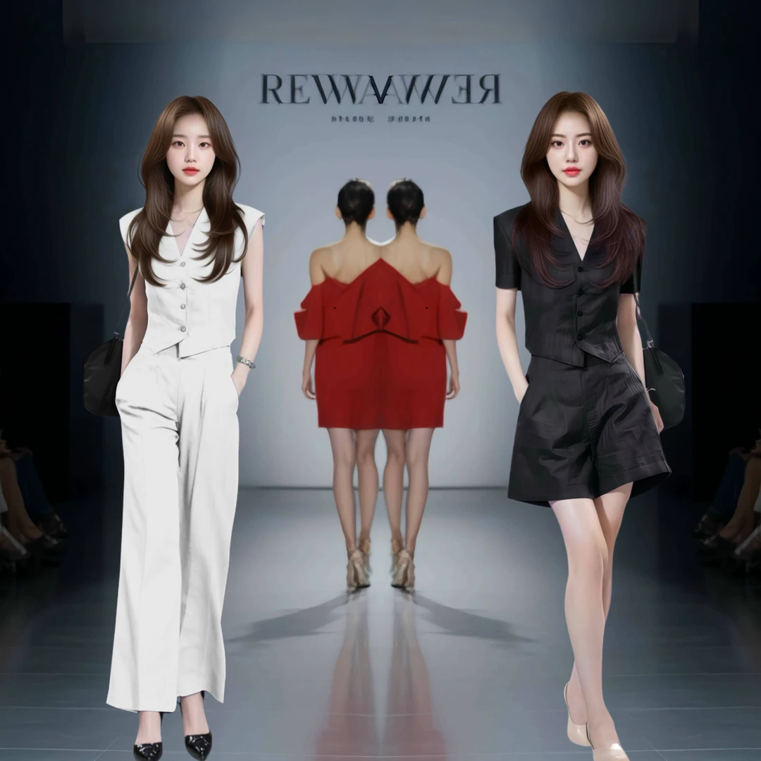 夏装搭配一整套轻熟时尚套装2025新款黑色V领时髦气质两件套女装