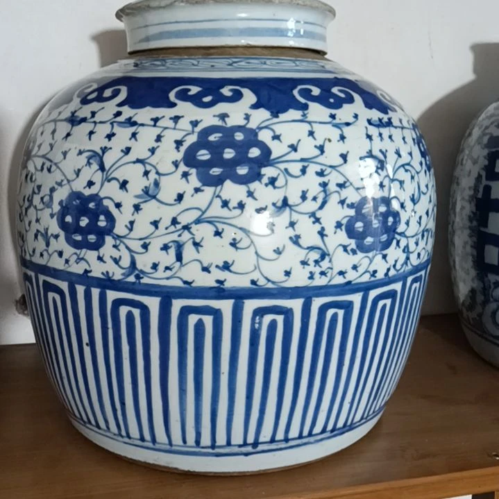 春***！瓷青花大罐子全品带盖