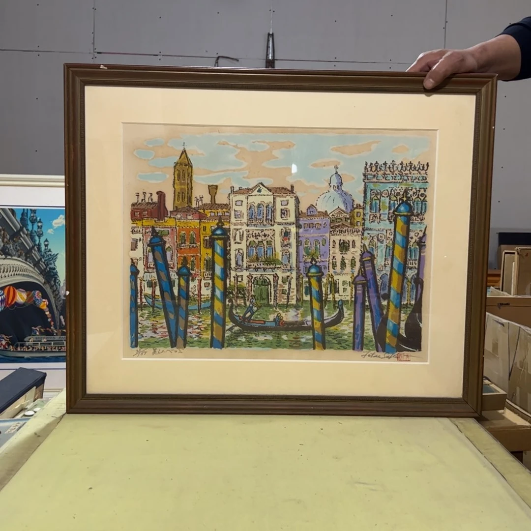 绘画粲屏风框画茶空间设计