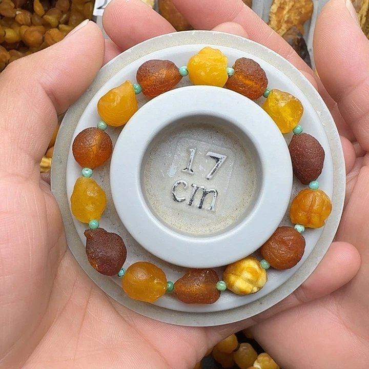 蜜蜡未镶嵌裸石天然蜜蜡多宝手串