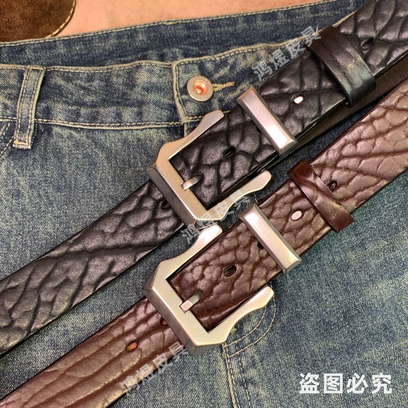 特厚加长野牛头层牛皮皮带男士真皮腰带
