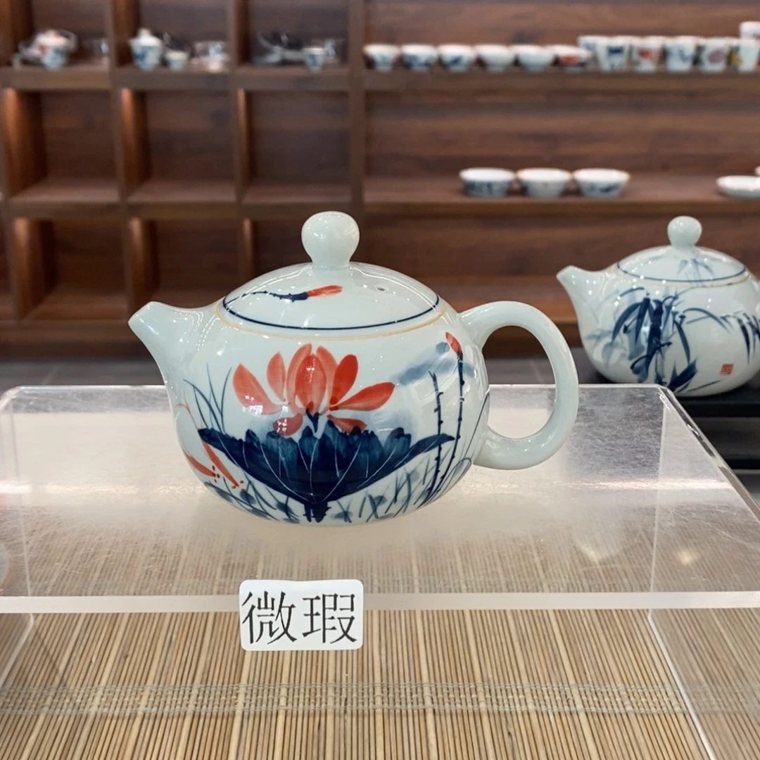 釉下彩老陶泥手工绘制