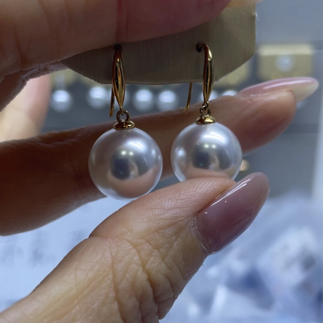 淡水珍珠耳饰银S925镶嵌