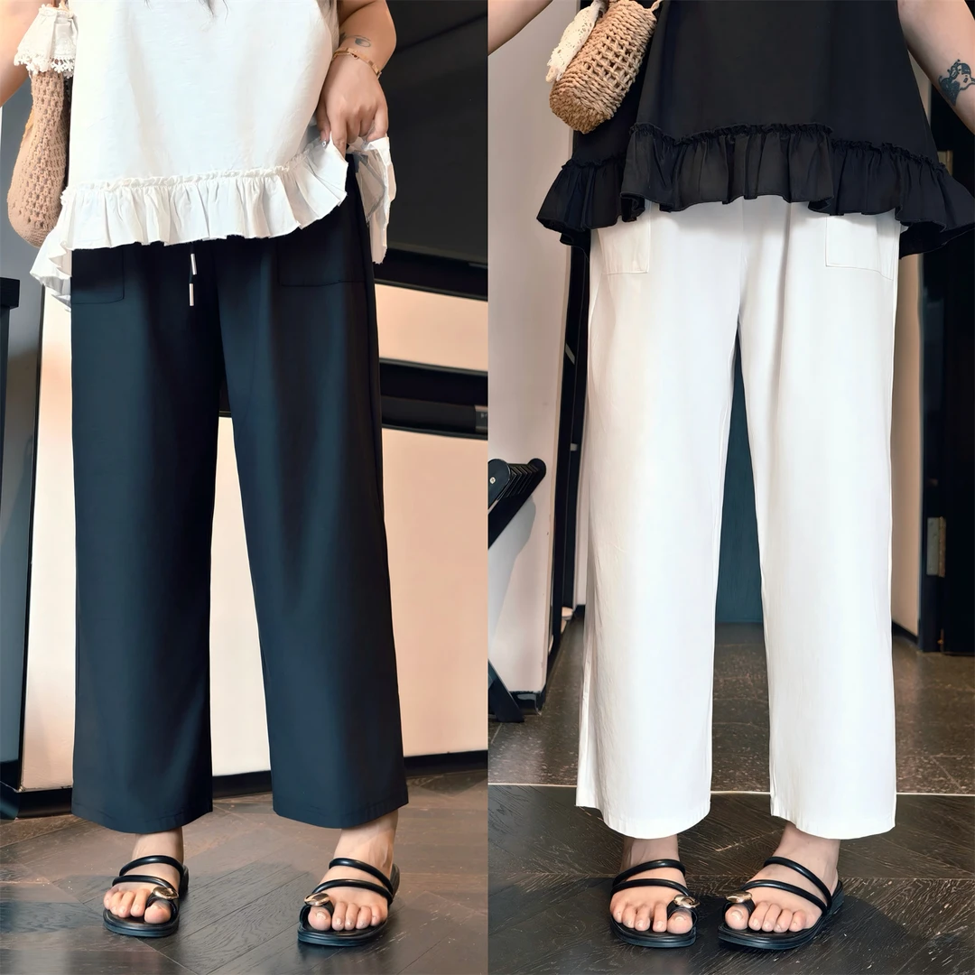 猫步轻悄/7A抗菌吸湿速干萝卜九分裤 15122花契大码200斤胖mm夏季