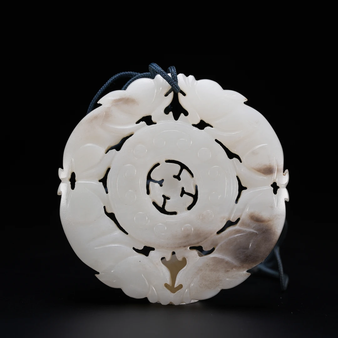 【10】臻藏·和田白玉巧雕镂空玉佩挂件【玉石拍卖】