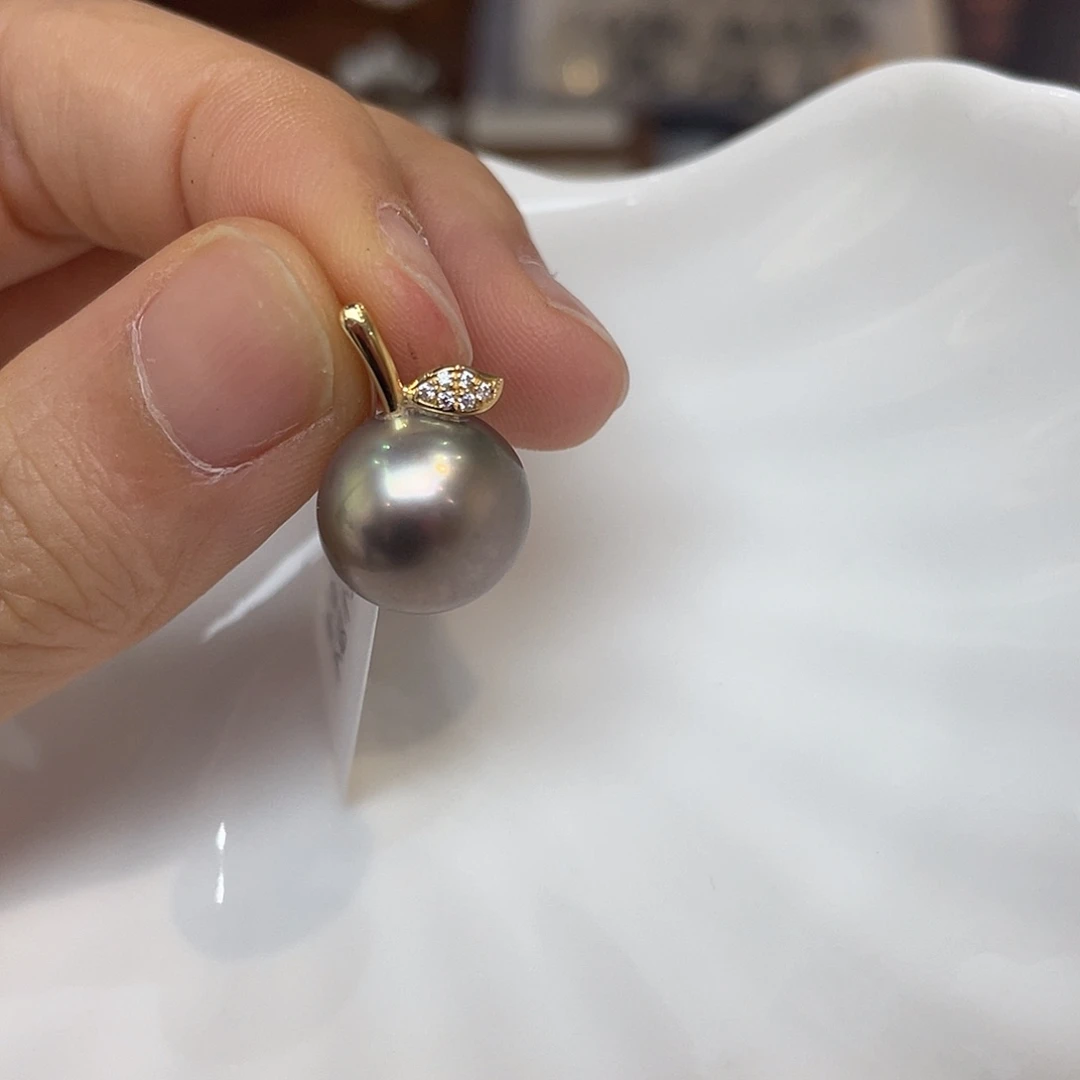 海水珍珠吊坠(不含链)18K金镶嵌