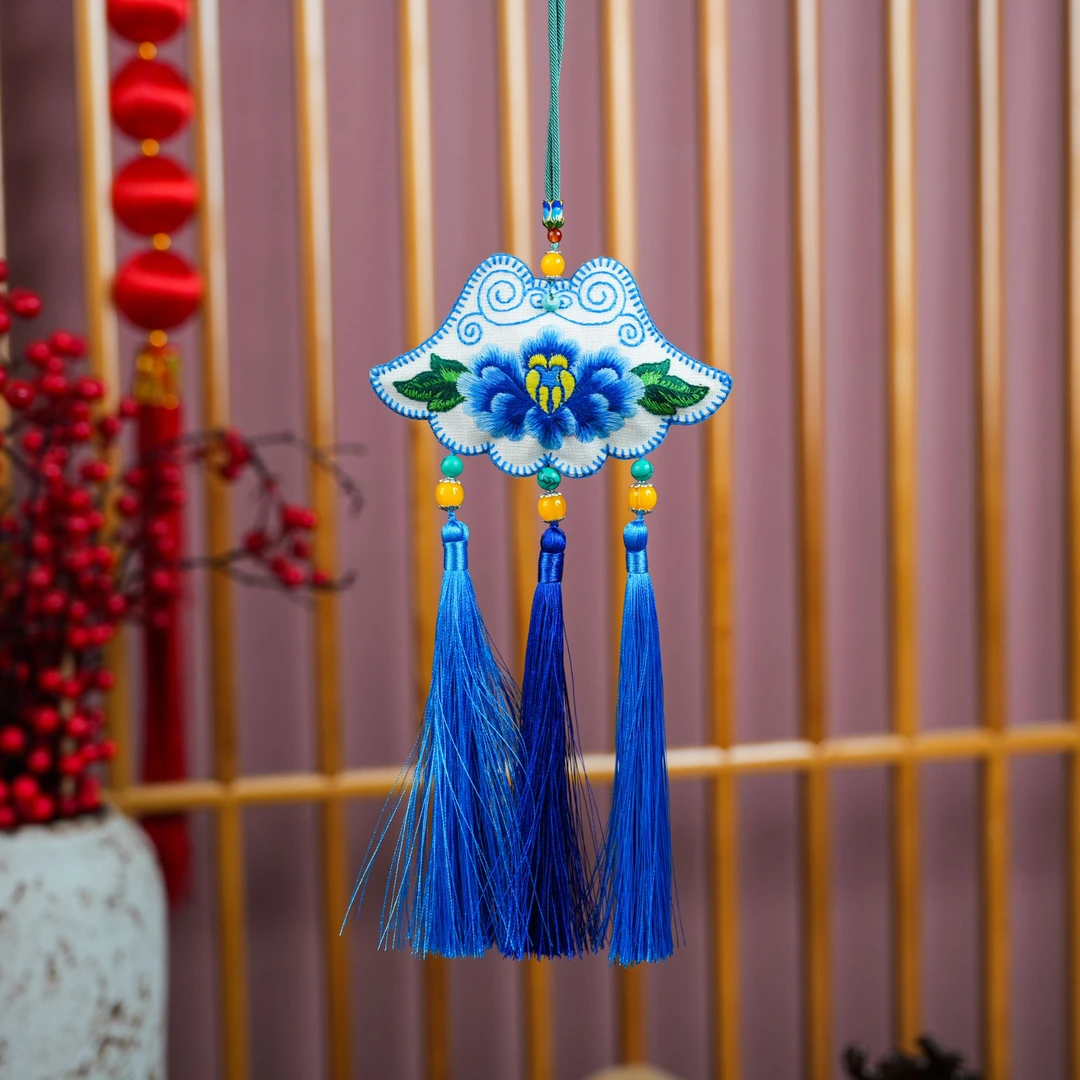 非遗原创设计 手工刺绣中草药香包挂件装饰流苏中国特色礼品香囊