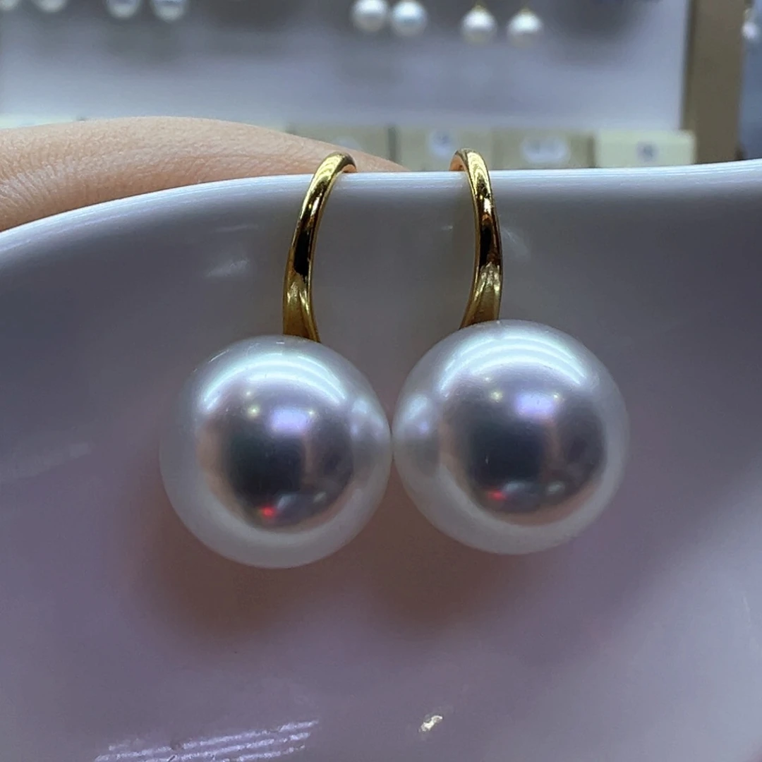 银S925镶嵌淡水珍珠耳饰