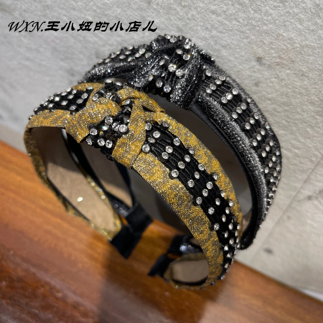 063韩版气质减龄打结头箍镶钻简约百搭满钻时尚黑色发箍带钻发卡