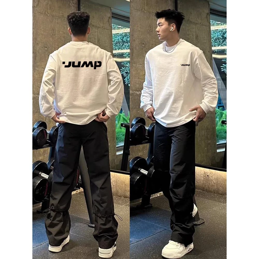 欧美式潮牌cleanfit简约长袖t恤男ins秋冬港风重磅百搭打底衫上衣