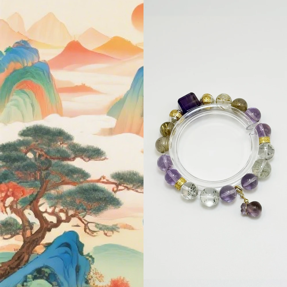 「金满堂」全家福12m左右紫水晶手串多样性发货