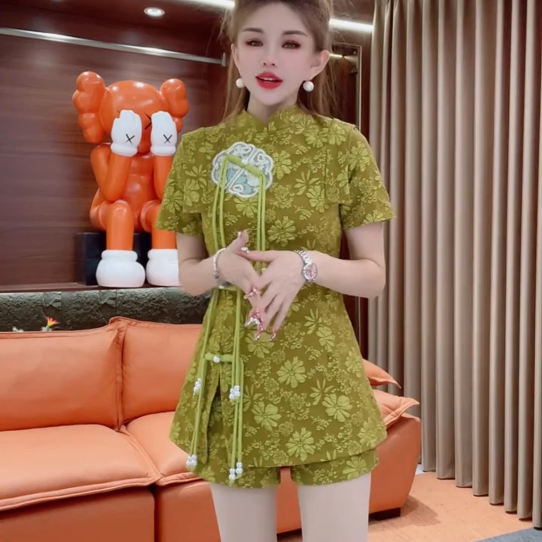 2025春夏季新款时尚显瘦气质网红高档洋气女裙子短裤两件套c2009