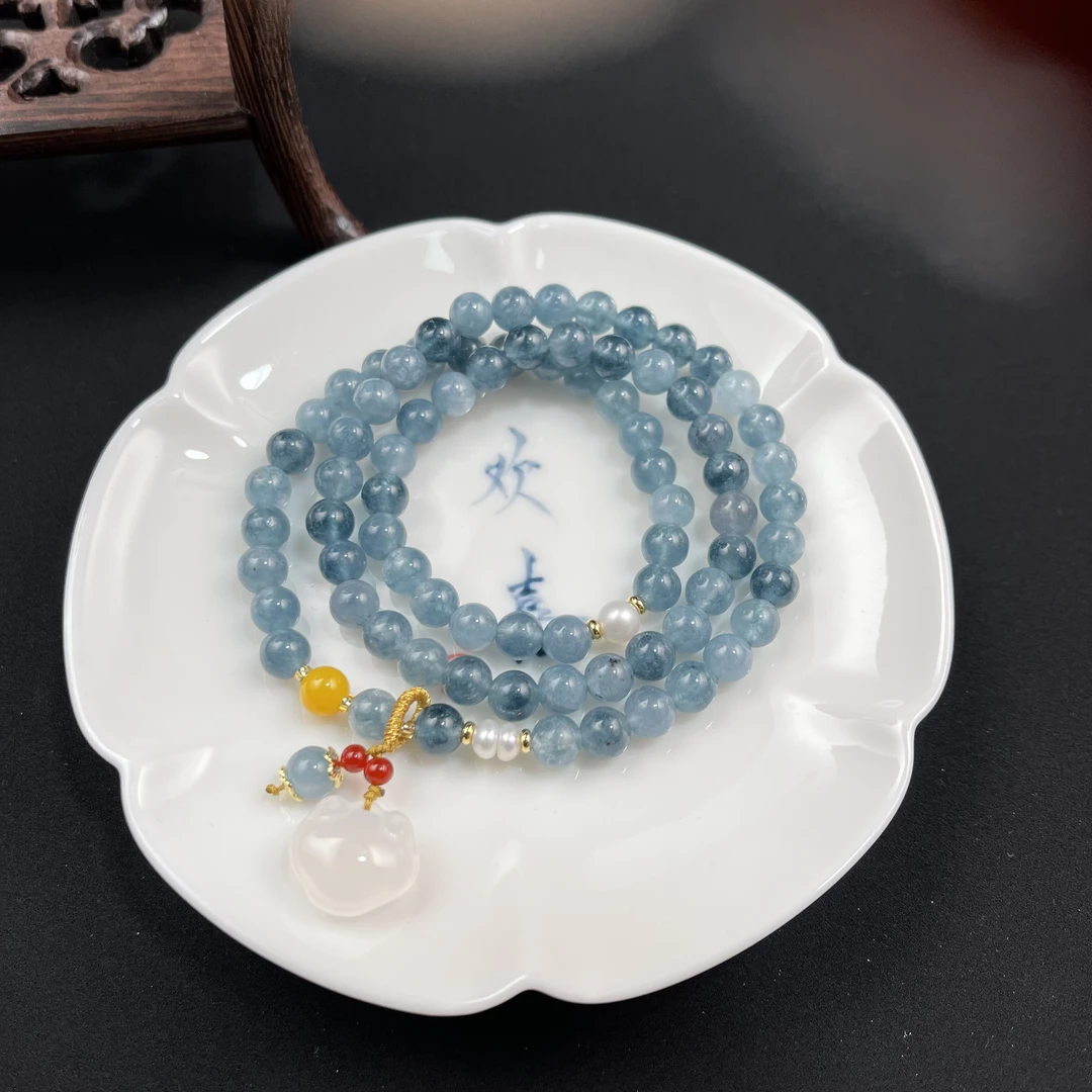 雅典蓝如意三圈设计款手串（6mm）颜色多样性