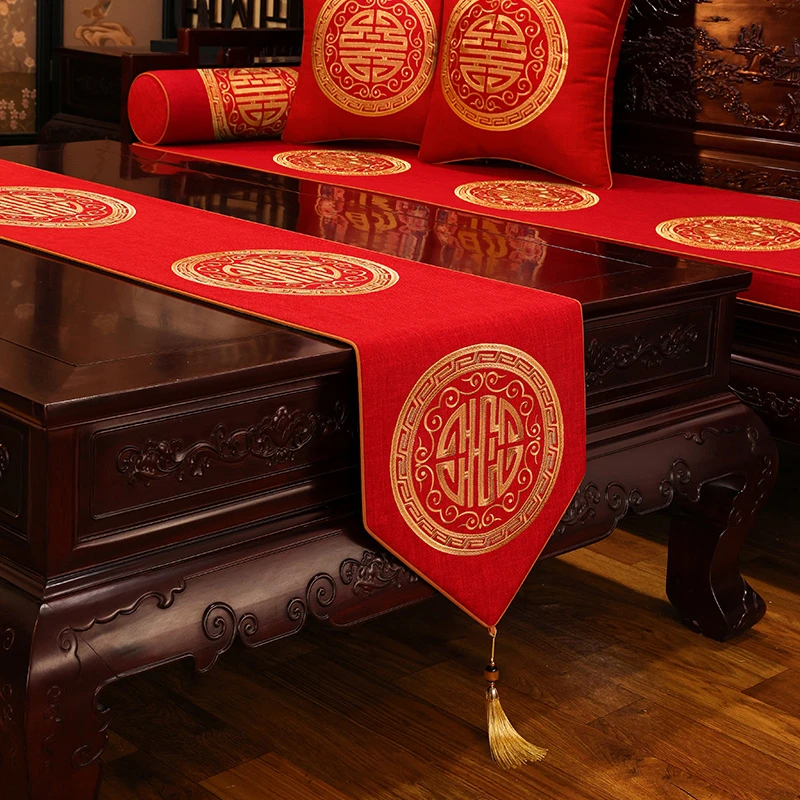 【金喜善】中式古典桌旗禅意茶席旗茶几布防滑布艺茶桌餐桌长条床旗