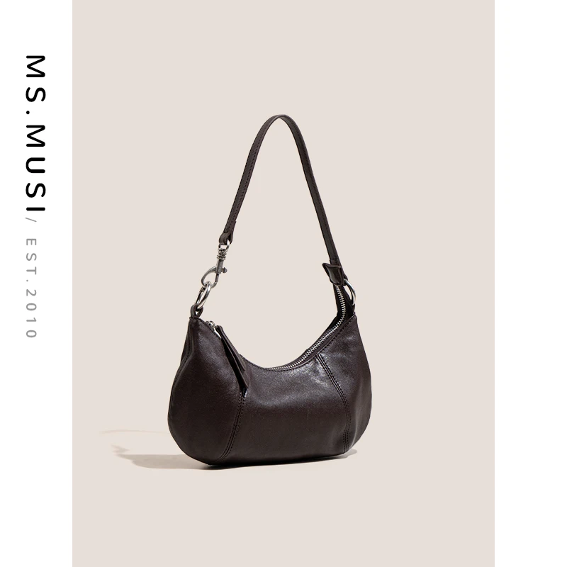 小牛角防盗斜挎包植鞣羊皮包防泼水一体款双根单根纯色复古96028