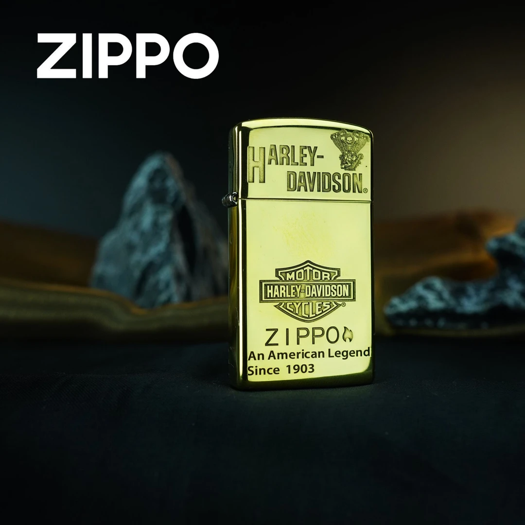 ZIPPO 打火机正品 1654B黄铜哈雷骷髅头A 0133