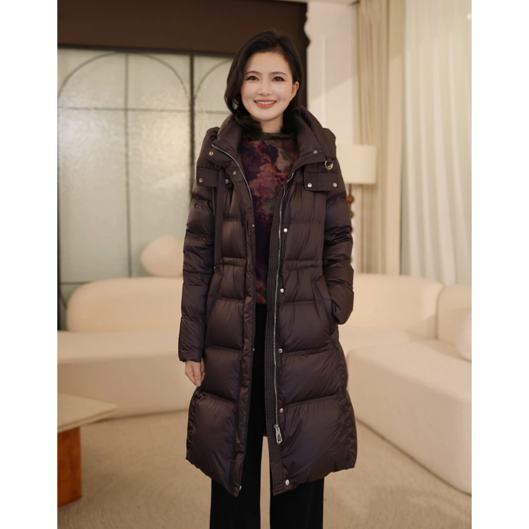 枫竺阿楠anan90白鸭绒零压感中长款保暖厚款羽绒服女冬天防寒外套