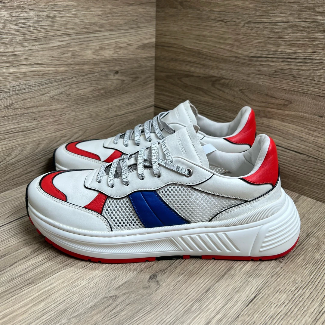 95新 BOTTEGA VENETA/葆蝶家 BV Speed 白蓝红运动鞋 42.5码