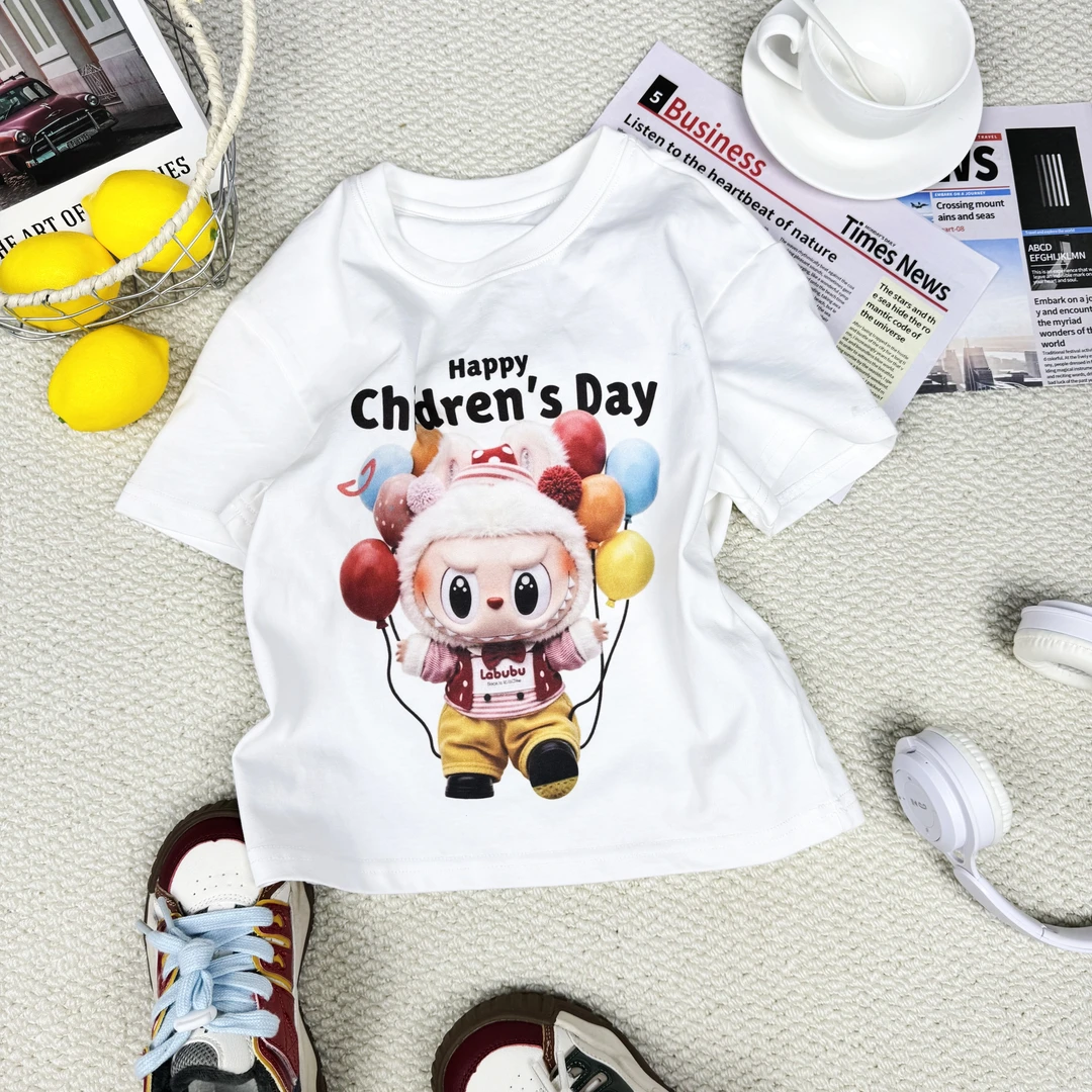 儿童纯棉T恤夏季拉布布男女童短袖