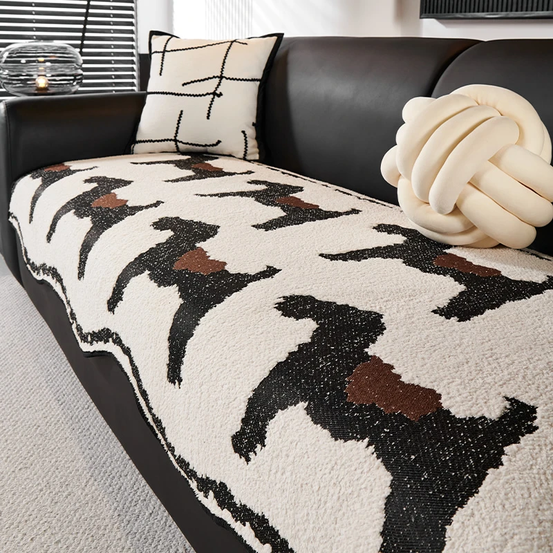 四季通用轻奢高级感坐垫一片式固定防滑异形沙发垫