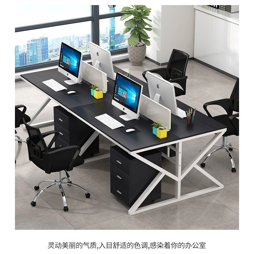 新疆包邮员工工作台电脑桌屏风组合工位简约耐用防火抗污四人六人
