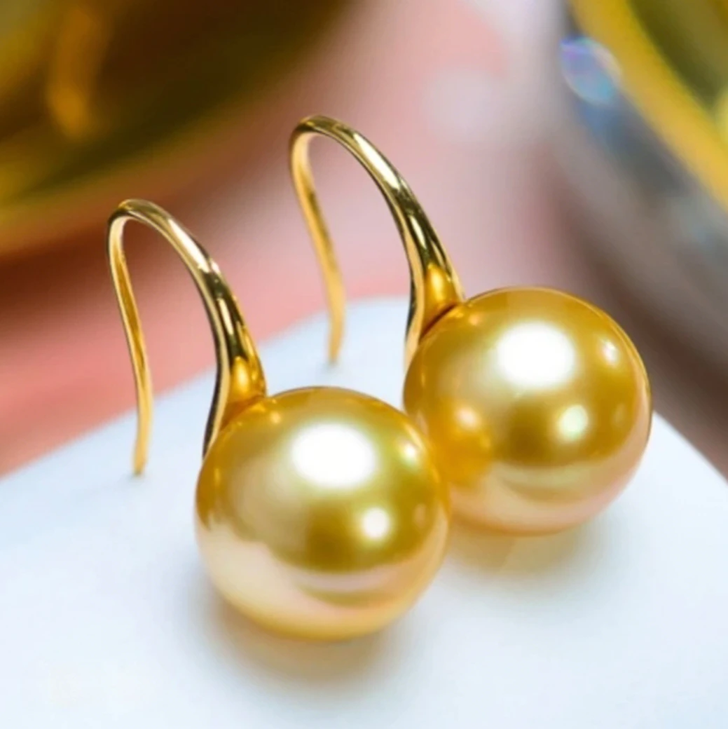 925银耳饰 【飛梵•18】11mm正圆极光浓金几乎无暇高跟鞋（K黄） 03