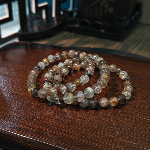 【书记甄选】天然四季幽灵单圈手链 多样性发一件  约7mm  145XL