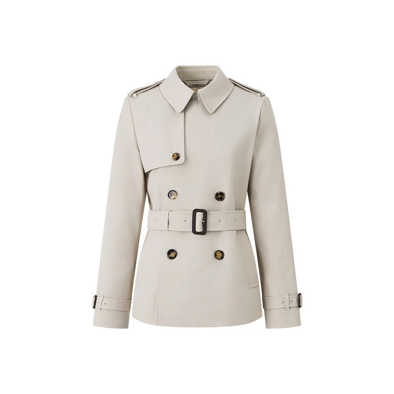 BURBERRY/博柏利25春夏新款女士时尚纽扣纯色修身风衣外套