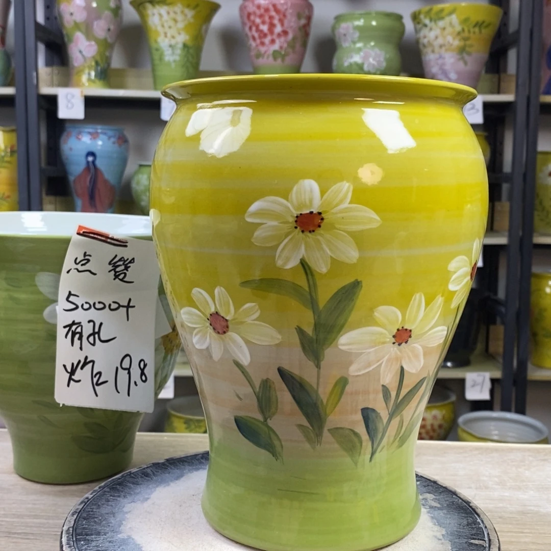 景德镇手工手绘陶瓷花盆