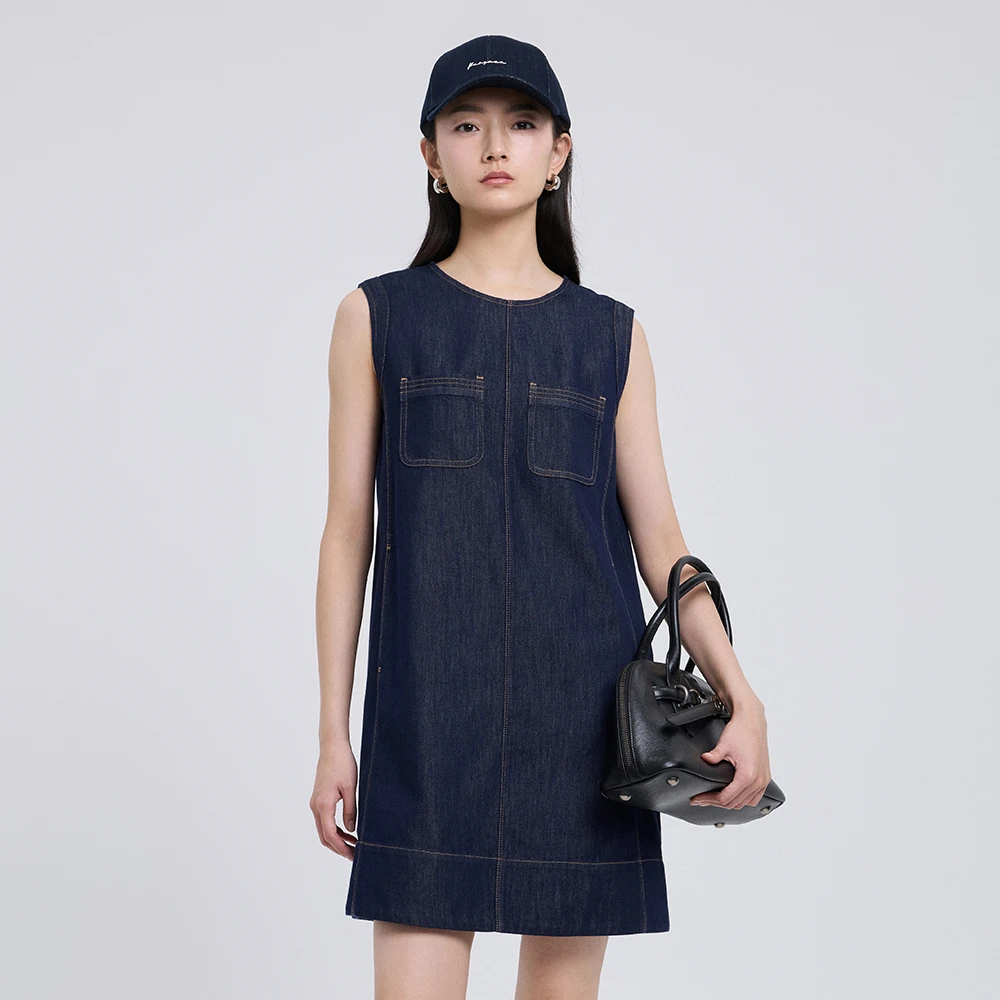 【专柜款连衣裙】25年夏季新款复古设计感宽松显瘦牛仔连衣裙9712
