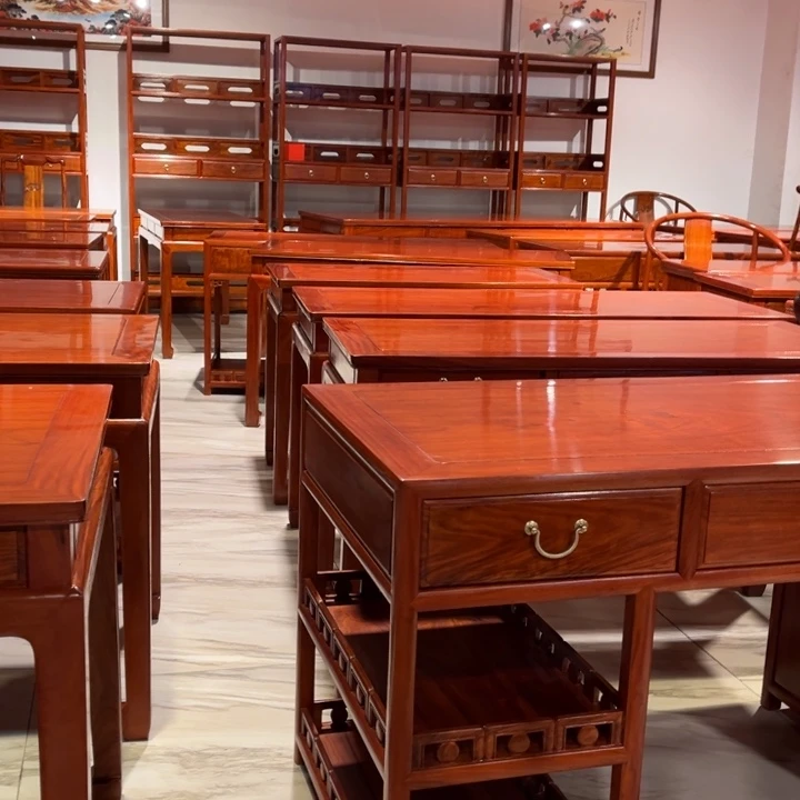 2***2端景台紫檀木类缅花茶桌