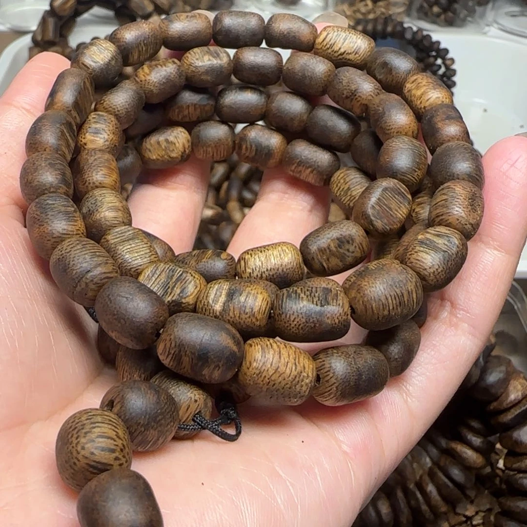 手串沉香雲***痞多圈留疤老料张勺子28.2克