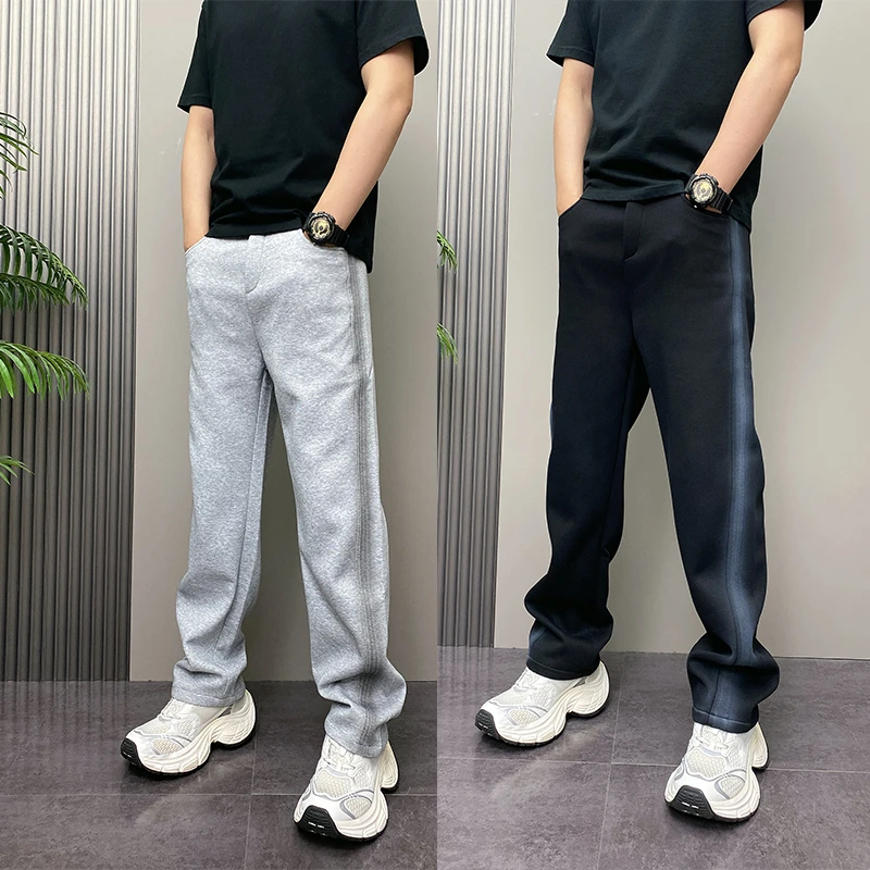 2025新款秋季男宽松设计感直筒休闲裤潮流宽松青年美式痞帅运动裤