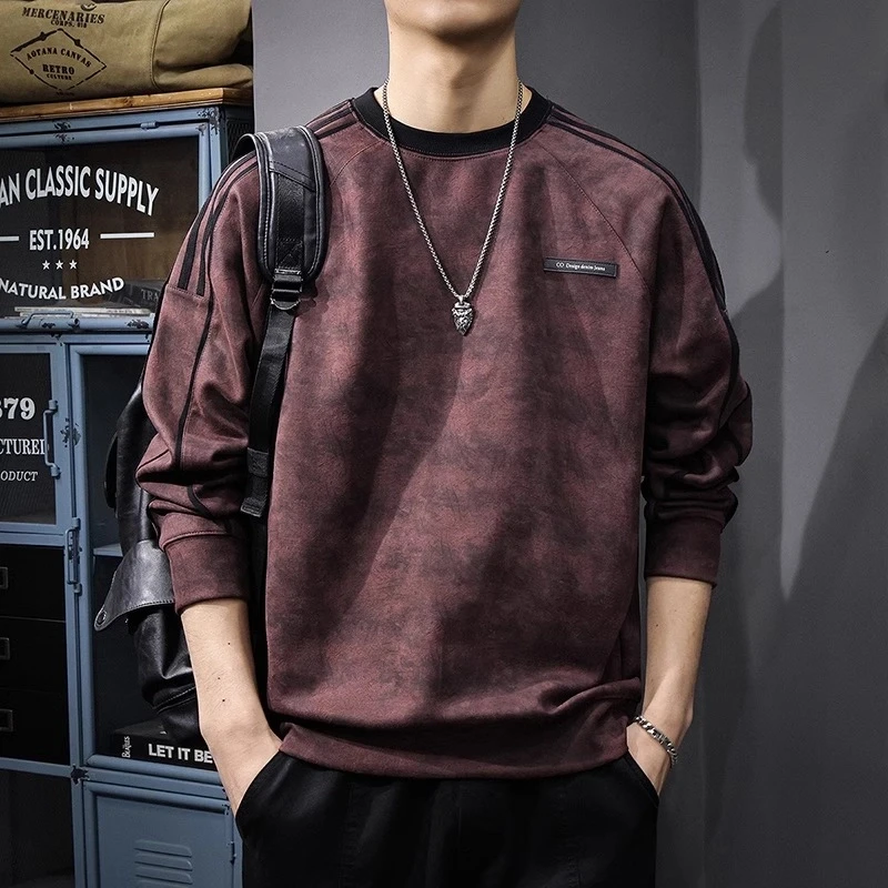 Cebrodz冬季新款重磅保暖加绒卫衣男士圆领套头潮流百搭