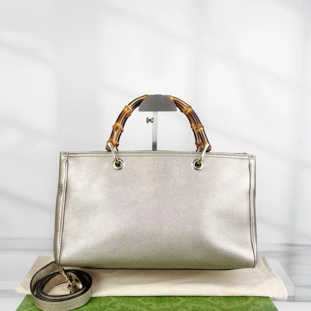 95新 GUCCI/古驰 古驰 0718白色竹节/二奢包包