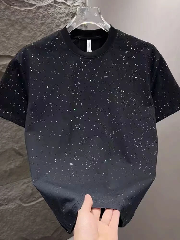 百搭黑色星空潮牌T