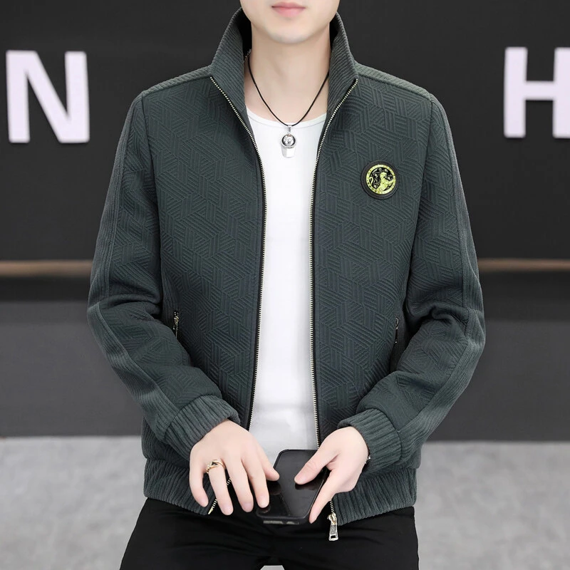 立领男士春秋季2025新款夹克衣服高级感简约外套时尚百搭痞帅男装