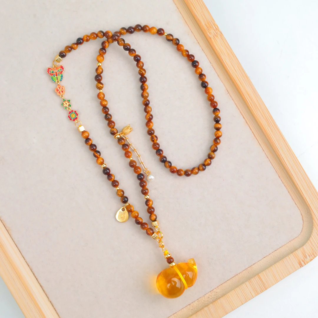 【琪琪珠宝】时尚蜜蜡葫芦项链