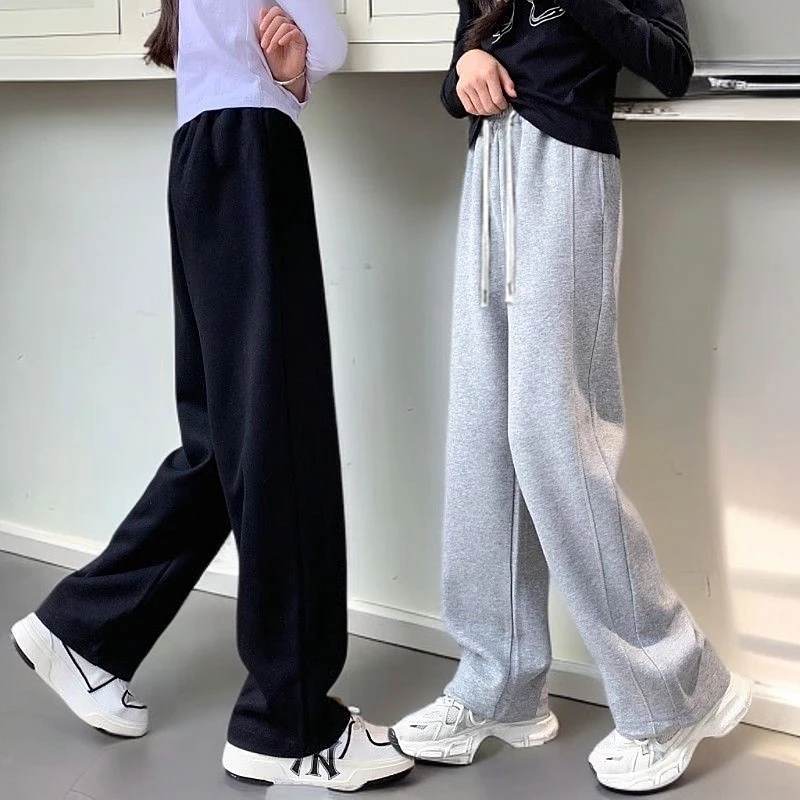 女童裤子春秋宽松直筒运动裤女大童春装卫裤儿童学生休闲阔腿裤潮