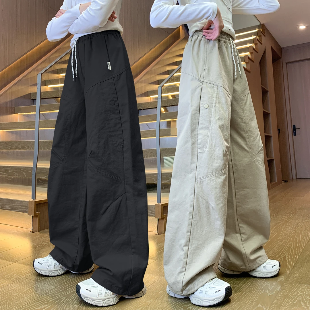 女童运动休闲裤春秋季2025新款6-12岁中大童百搭裤子秋装直筒长裤