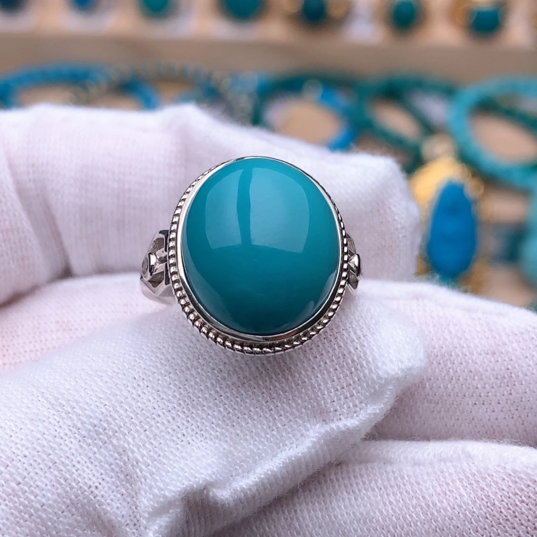 绿松石银S925镶嵌珠宝奇石