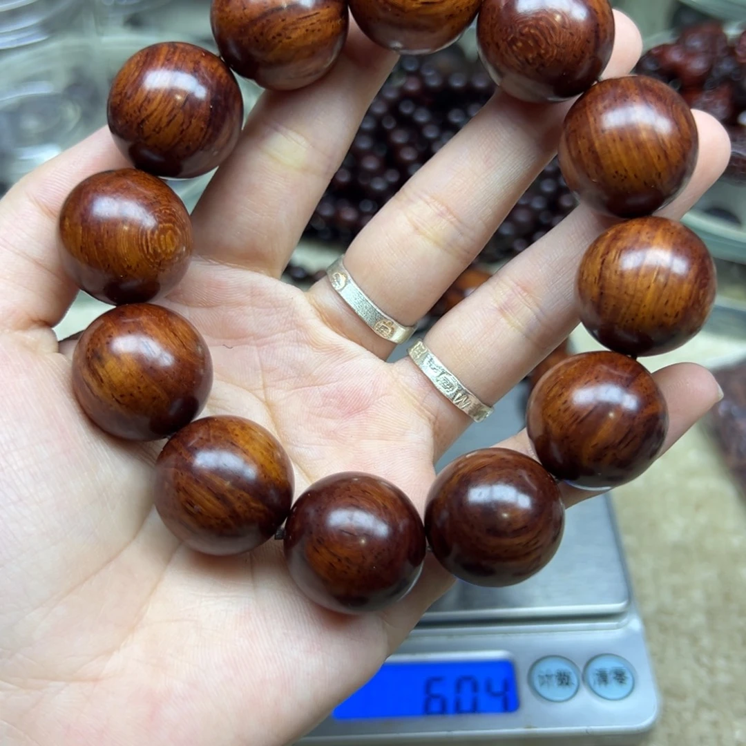 西***袋手串/手链花梨木类海南红降2.0黄满油芝麻点单圈
