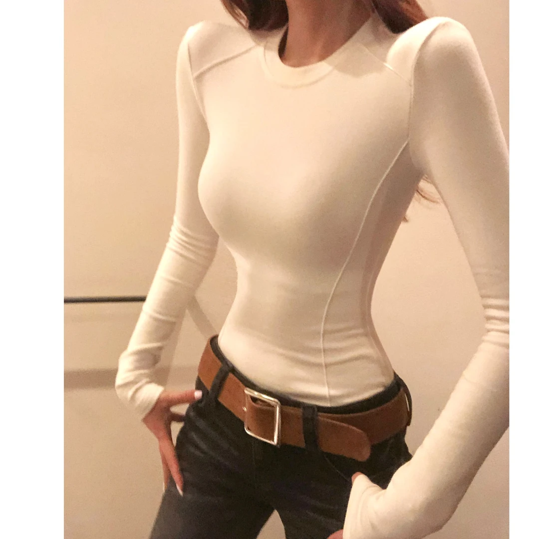 婉君【马甲线打底】25年加厚版300克重长袖打底上衣LWJ25D4T3708