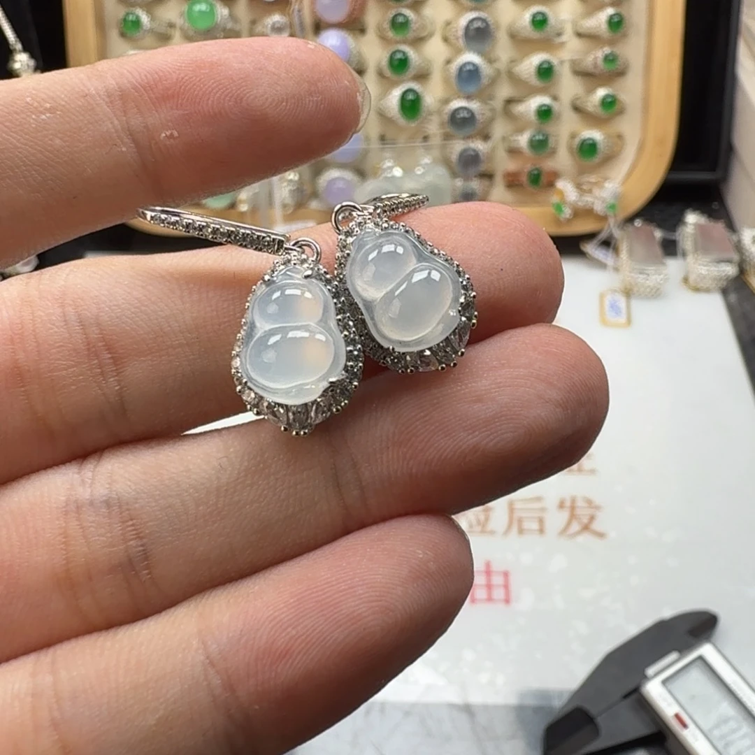 银S925镶嵌戒指翡翠天然缅甸翡翠A货